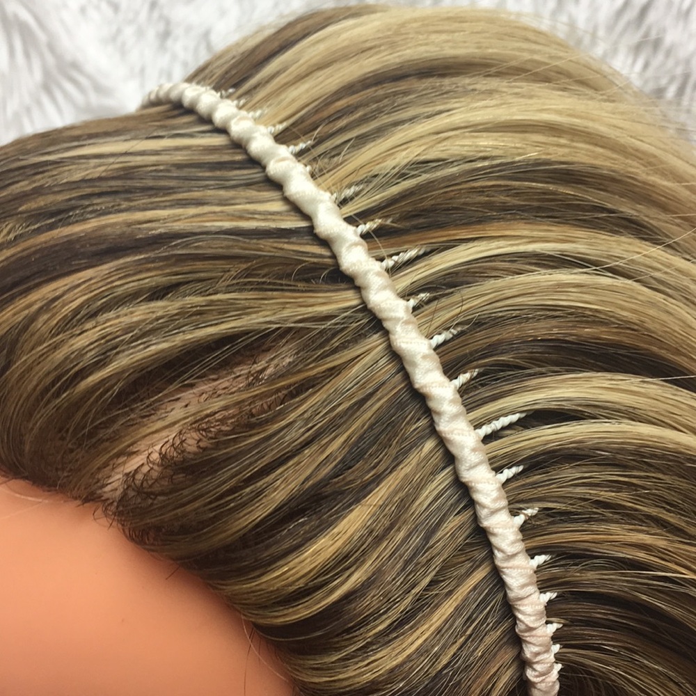 Peachy Cream Satin Comb Headband
